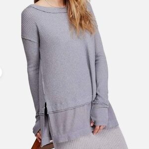 💥 FREE PEOPLE We The Free Waffle Thermal Peplum